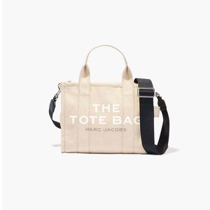 Marc Jacobs Beige "The Tote Bag" Canvas Tote with Black Strap